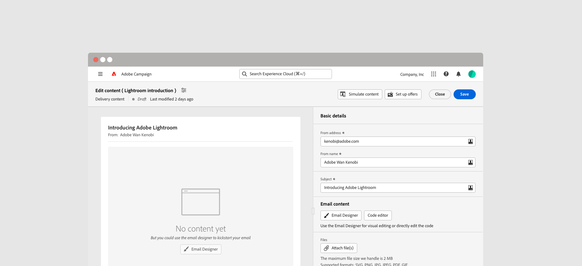 Editor interface